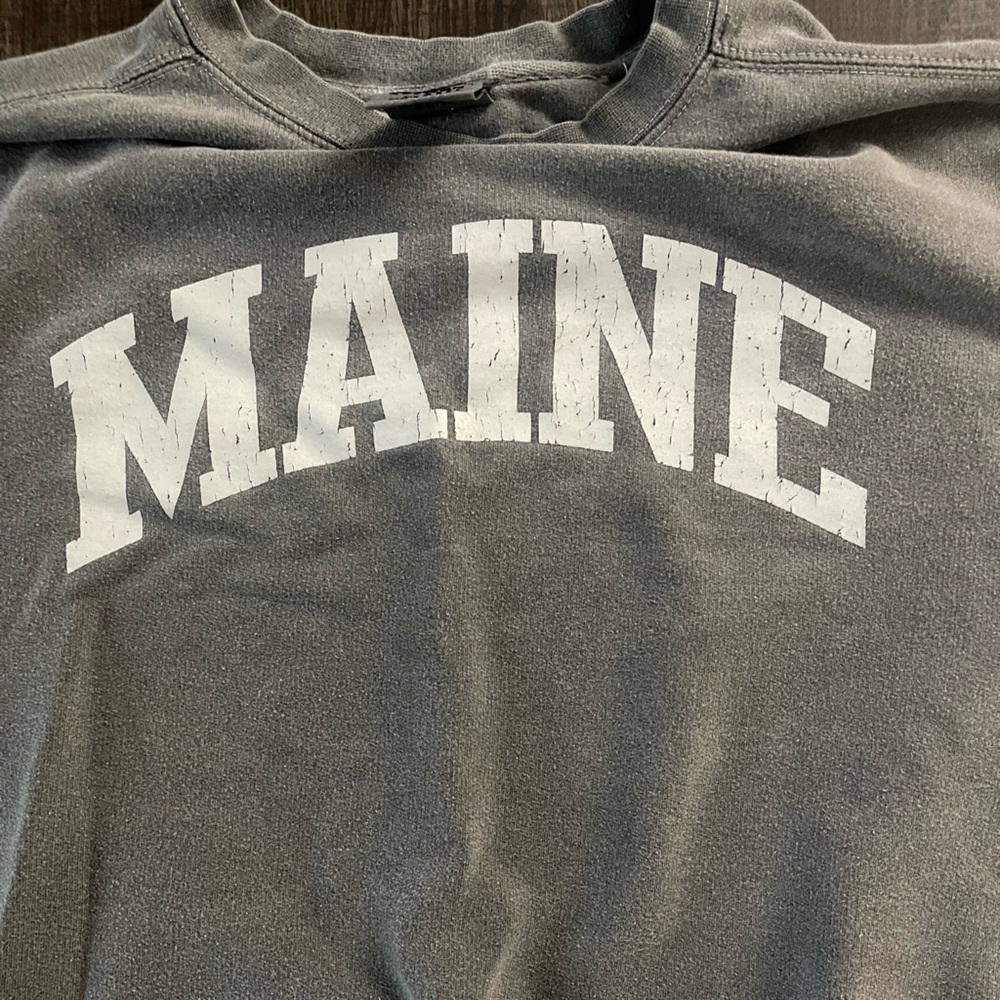 Maine Heather Gray Sweatshirt with White Print